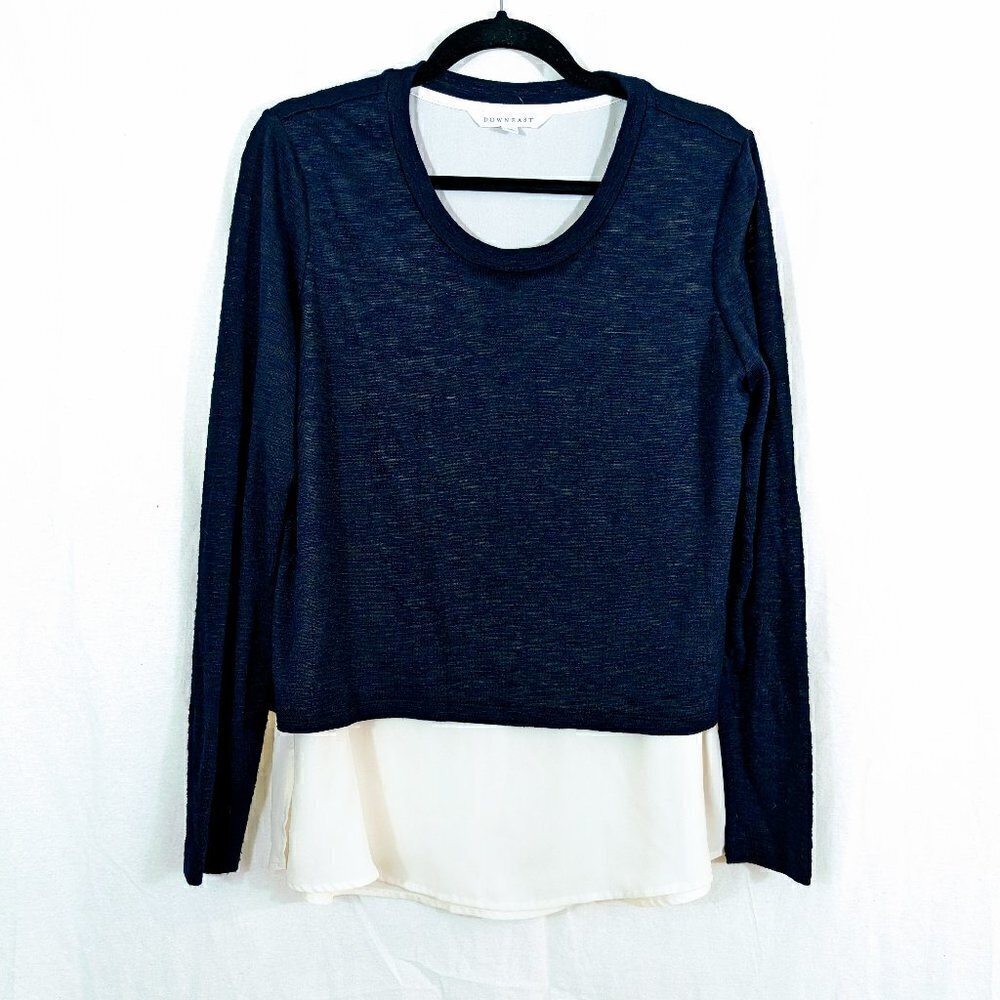 DownEast Faux Layered Sweater/Top Combo Size M